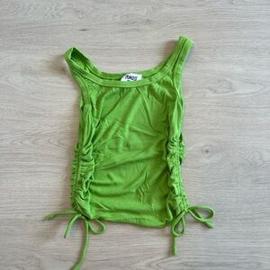 Green scrunch tank top